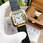 SANTOS 38MM GOLD STEEL AUTOMATIC LEATHER - Image 3