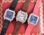 SANTOS LADY 35MM QUARTZ STEEL CASE LEATHER - Image 15