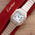 SANTOS LADY 35MM QUARTZ 35MM ROSE GOLD DIAMOND - Image 2