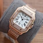 SANTOS LADY 35MM QUARTZ 35MM ROSE GOLD DIAMOND - Image 10