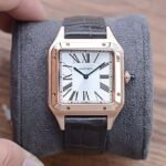 SANTOS DUMONT QUARTZ 33MM ROSE GOLD LEATHER - Image 5