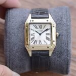 SANTOS DUMONT QUARTZ 33MM GOLD LEATHER - Image 2