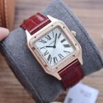 SANTOS DUMONT QUARTZ 33MM ROSE GOLD DIAMOND BEZEL - Image 6