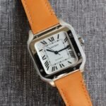 SANTOS 34MM STEEL CASE BROWN LEATHER - Image 13