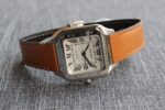 SANTOS 34MM STEEL CASE BROWN LEATHER - Image 7