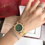 CARTIE PASHA 35MM QUARTZ GOLD CASE DIAMOND BEZEL BLUE DIAL - Image 18