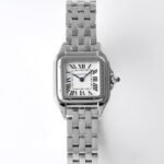 PANTHERE DE CARTIE 22MM QUARTZ STEEL WHITE DIAL