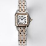 PANTHERE DE CARTIE 22MM QUARTZ ROSE GOLD STEEL WHITE DIAL - Image 10