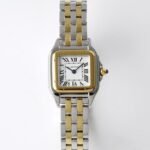PANTHERE DE CARTIE 22MM QUARTZ GOLD STEEL WHITE DIAL - Image 10
