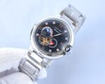 BALLON BLEU 36MM OPEN HEART PINK DIAMOND NUMERALS STEEL STRAP - Image 4