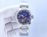 BALLON BLEU 36MM OPEN HEART PINK DIAMOND NUMERALS STEEL STRAP - Image 5