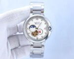BALLON BLEU 36MM OPEN HEART PINK DIAMOND NUMERALS STEEL STRAP - Image 6