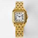 PANTHERE 27MM GOLD CASE DIAMOND BEZEL WHITE DIAL - Image 10