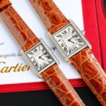 TANK MUST SMALL STEEL DIAMOND BEZEL LEATHER STRAP EWHITE DIAL - Image 9