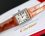 TANK MUST SMALL STEEL DIAMOND BEZEL LEATHER STRAP EWHITE DIAL - Image 13