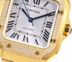 SANTOS LADY 35.1MM AUTOMATIC GOLD DIAMOND BEZEL - Image 13