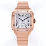 SANTOS LADY 35.1MM AUTOMATIC PINK GOLD DIAMOND BEZEL - Image 10