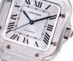 SANTOS LADY 35.1MM AUTOMATIC SILVER DIAMOND BEZEL - Image 3