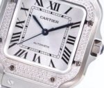 SANTOS LADY 35.1MM AUTOMATIC SILVER DIAMOND BEZEL - Image 12