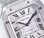 SANTOS LADY 35.1MM AUTOMATIC SILVER DIAMOND BEZEL - Image 4