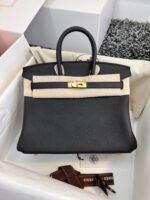 HM BIRKIN 25CM BLACK TOGO LEATHER GOLD HARDWARE - Image 7