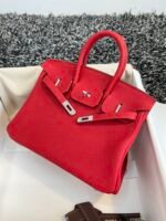 HM BIRKIN 25CM RED TOGO LEATHER SILVER HARDWARE - Image 6
