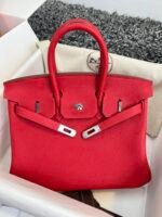HM BIRKIN 25CM RED TOGO LEATHER SILVER HARDWARE - Image 7