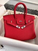 HM BIRKIN 25CM RED TOGO LEATHER SILVER HARDWARE - Image 8