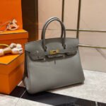 HM BIRKIN 30CM GREY SWIFT LEATHER GOLD HARDWARE - Image 10