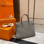 HM BIRKIN 30CM GREY SWIFT LEATHER GOLD HARDWARE - Image 11
