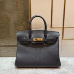 HM BIRKIN 30CM BLACK SWIFT LEATHER GOLD HARDWARE - Image 10