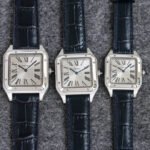 SANTOS DUMONT LADY SILVER CASE CROCODILE STRAP - Image 8