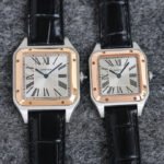 SANTOS DUMONT LADY PINK GOLD CASE CROCODILE STRAP - Image 5