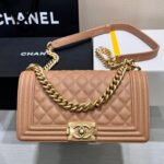 BOY BAG MEDIUM 25 BROWN CAVIAR GOLD HARDWARE - Image 10