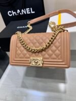 BOY BAG MEDIUM 25 BROWN CAVIAR GOLD HARDWARE - Image 11