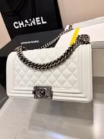 BOY BAG MEDIUM 25 WHITE CAVIAR RUTHENIUM HARDWARE - Image 2