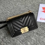 BOY BAG SMALL 20 BLACK CHEVRON CAVIAR GOLD HARDWARE - Image 10