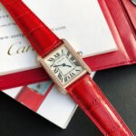 TANK SOLO PINK GOLD DIAMOND BEZEL RED CROCODILE LEATHER - Image 3