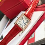 TANK SOLO PINK GOLD DIAMOND BEZEL RED CROCODILE LEATHER - Image 6