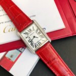 TANK SOLO STEEL DIAMOND BEZEL RED CROCODILE LEATHER - Image 8