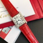 TANK SOLO STEEL DIAMOND BEZEL RED CROCODILE LEATHER - Image 3