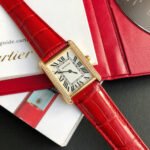 TANK SOLO GOLD DIAMOND BEZEL RED CROCODILE LEATHER - Image 9