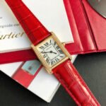TANK SOLO GOLD DIAMOND BEZEL RED CROCODILE LEATHER - Image 3