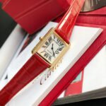 TANK SOLO GOLD DIAMOND BEZEL RED CROCODILE LEATHER - Image 6
