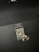 HM KELLY 25CM BLACK EPSOM SILVER HARDWARE - Image 8
