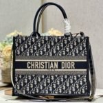 CD MEDIUM BOOK TOTE 36 BLUE OBLIQUE EMBROIDERY