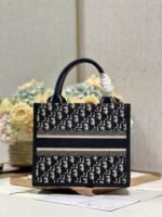 CD SMALL BOOK TOTE 26 BLUE OBLIQUE EMBROIDERY - Image 14