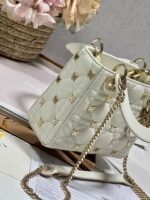 MINI LADY 17 BUTTERFLY STUD WHITE LAMBSKIN - Image 3