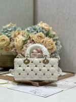 SMALL LADY D-JOY 22 BUTTERFLY STUD WHITE LAMBSKIN - Image 14