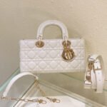 MEDIUM LADY D-JOY 26 WHITE LAMBSKIN - Image 10